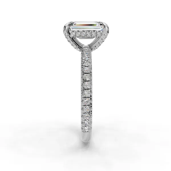 18K White Gold Emerald Engagement Ring Setting Image 3 SVS Fine Jewelry Oceanside, NY