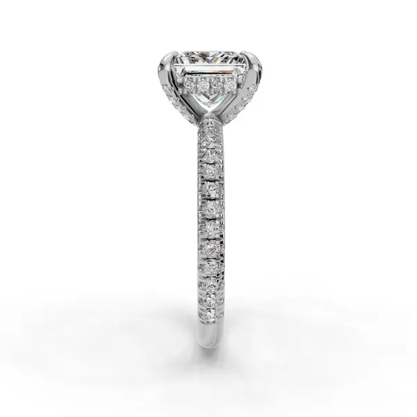 18K White Gold Princess Engagement Ring Setting Image 3 SVS Fine Jewelry Oceanside, NY