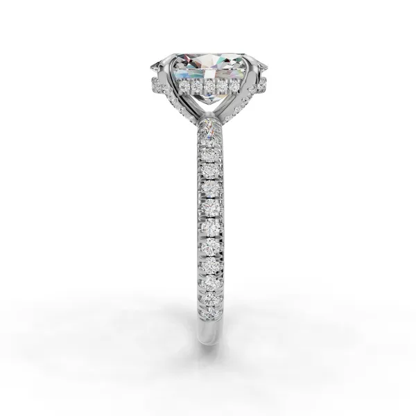 18K White Gold Oval Engagement Ring Setting Image 3 SVS Fine Jewelry Oceanside, NY