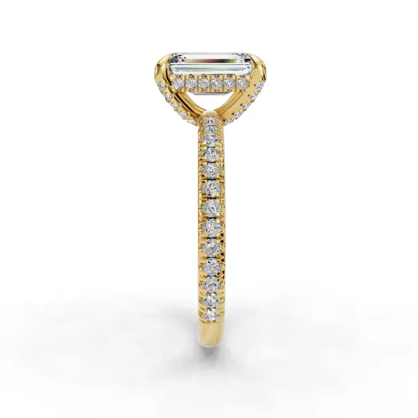 18K Yellow Gold Emerald Engagement Ring Setting Image 3 SVS Fine Jewelry Oceanside, NY