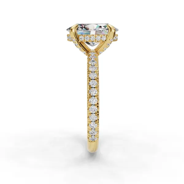 18K Yellow Gold Oval Engagement Ring Setting Image 3 SVS Fine Jewelry Oceanside, NY