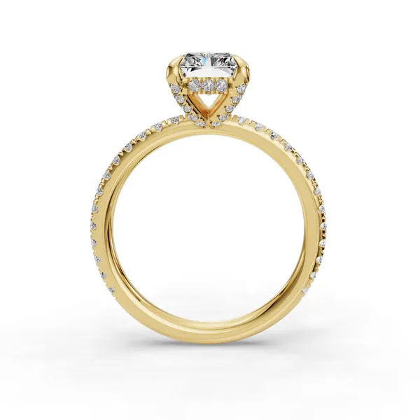 18K Yellow Gold Radiant Engagement Ring Setting Image 2 SVS Fine Jewelry Oceanside, NY