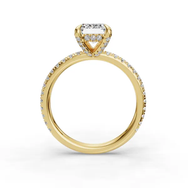 18K Yellow Gold Emerald Engagement Ring Setting Image 2 SVS Fine Jewelry Oceanside, NY