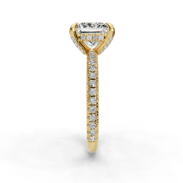 18K Yellow Gold Princess Engagement Ring Setting Image 3 SVS Fine Jewelry Oceanside, NY
