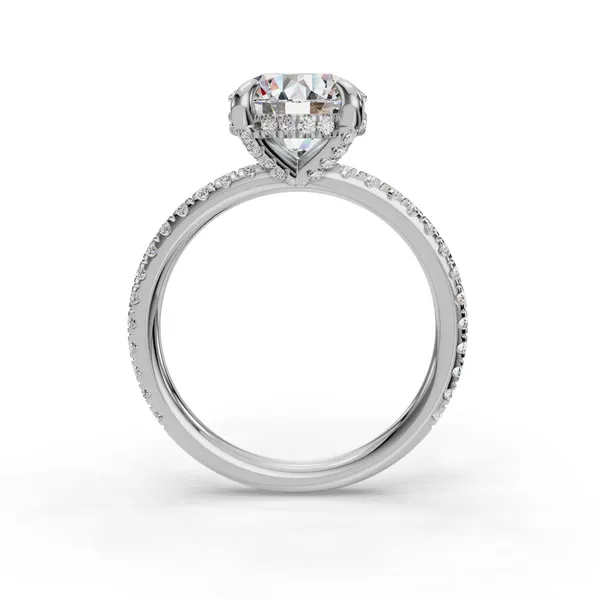 Platinum Round Engagement Ring Setting Image 2 SVS Fine Jewelry Oceanside, NY