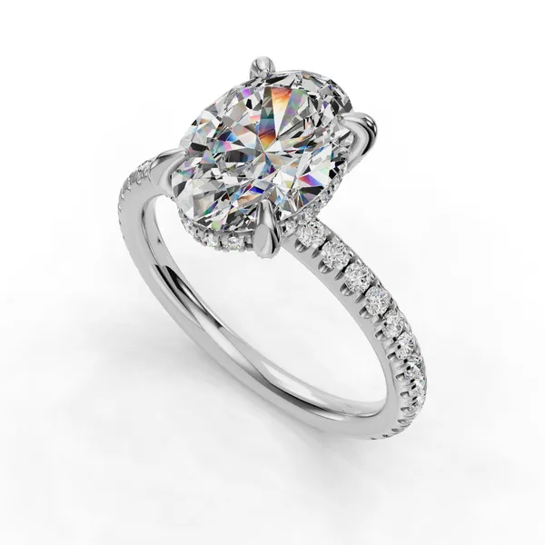 Platinum Oval Engagement Ring Setting SVS Fine Jewelry Oceanside, NY