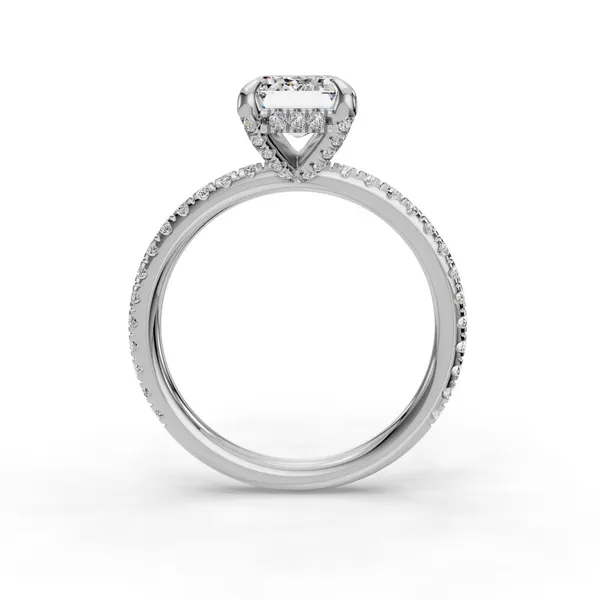 Platinum Emerald Engagement Ring Setting Image 2 SVS Fine Jewelry Oceanside, NY