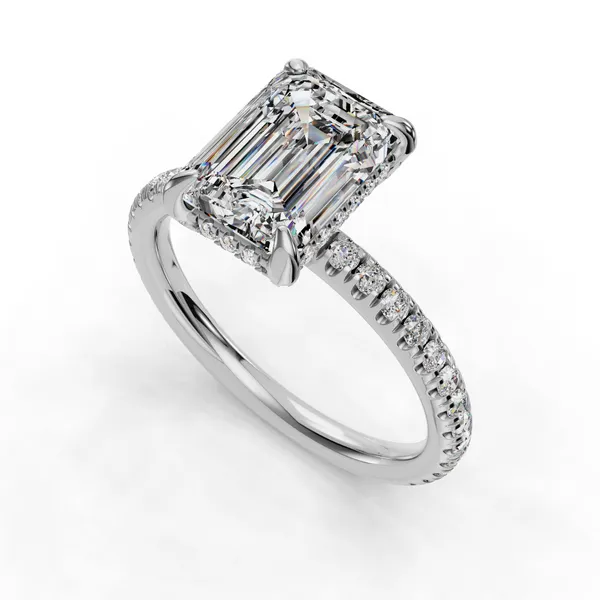 Platinum Emerald Engagement Ring Setting SVS Fine Jewelry Oceanside, NY