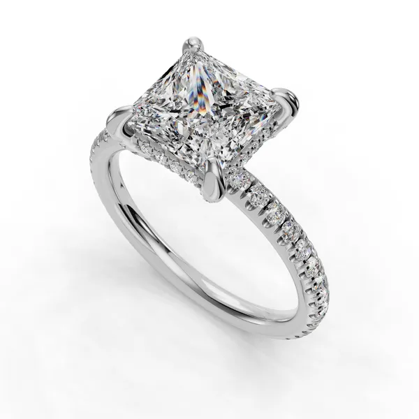 Platinum Princess Engagement Ring Setting SVS Fine Jewelry Oceanside, NY