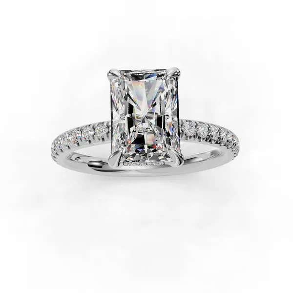 Platinum Radiant Engagement Ring Setting Image 4 SVS Fine Jewelry Oceanside, NY