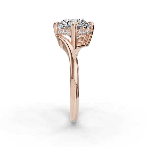 14K Rose Gold Round Engagement Ring Setting Image 3 SVS Fine Jewelry Oceanside, NY