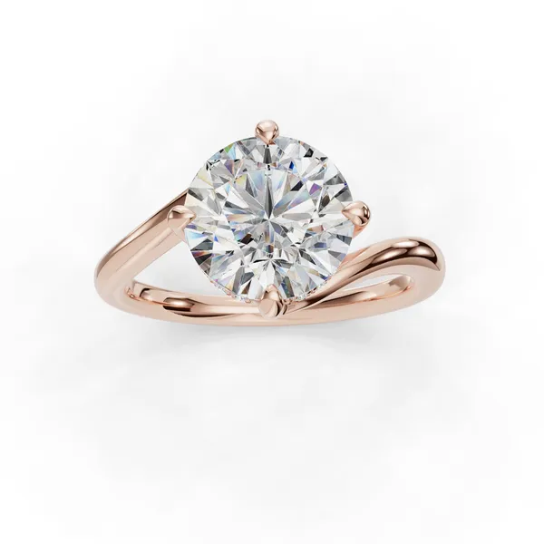 14K Rose Gold Round Engagement Ring Setting Image 4 SVS Fine Jewelry Oceanside, NY