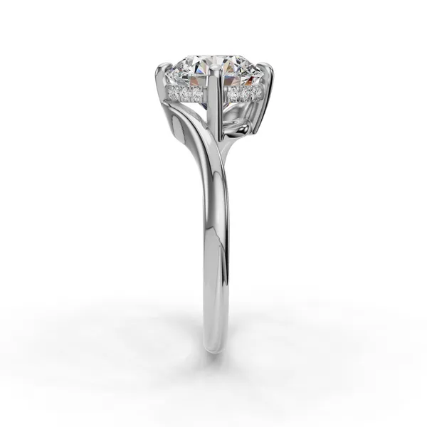 14K White Gold Round Engagement Ring Setting Image 3 SVS Fine Jewelry Oceanside, NY