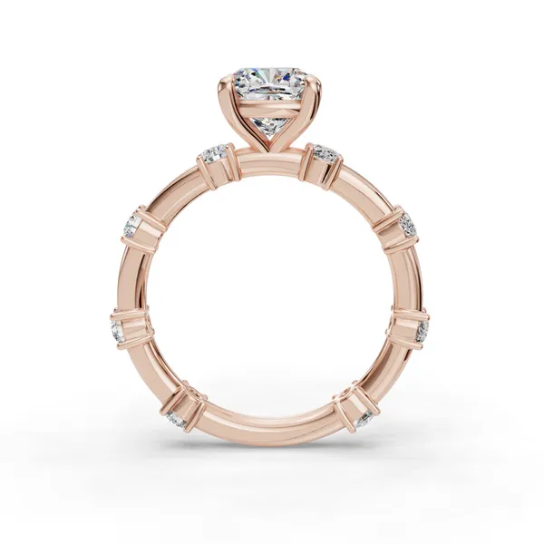 14K Rose Gold Cushion Engagement Ring Setting Image 2 SVS Fine Jewelry Oceanside, NY