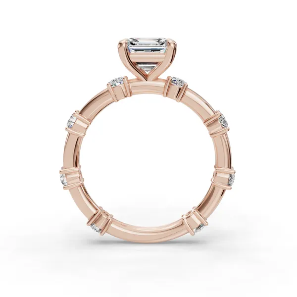 14K Rose Gold Asscher Engagement Ring Setting Image 2 SVS Fine Jewelry Oceanside, NY