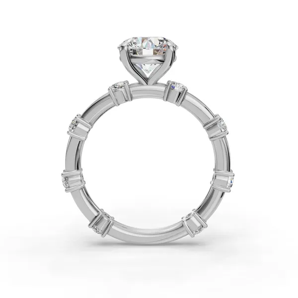 14K White Gold Round Engagement Ring Setting Image 2 SVS Fine Jewelry Oceanside, NY