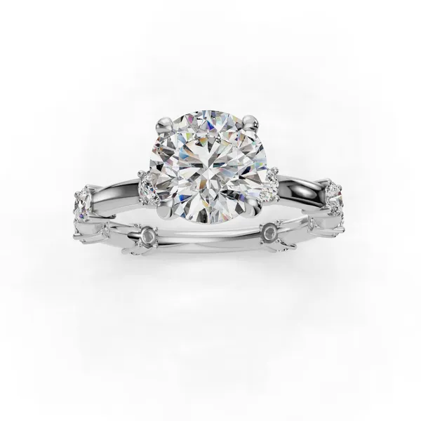 14K White Gold Round Engagement Ring Setting Image 4 SVS Fine Jewelry Oceanside, NY