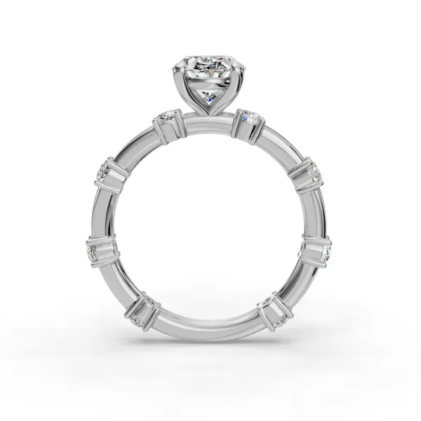 14K White Gold Oval Engagement Ring Setting Image 2 SVS Fine Jewelry Oceanside, NY