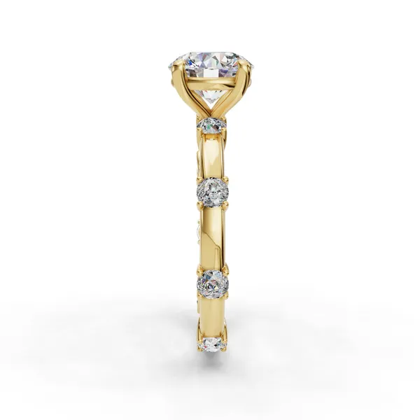 14K Yellow Gold Round Engagement Ring Setting Image 3 SVS Fine Jewelry Oceanside, NY