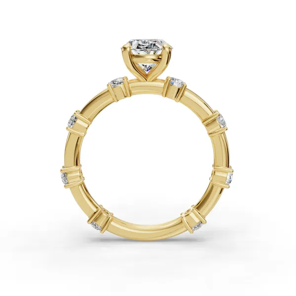 14K Yellow Gold Oval Engagement Ring Setting Image 2 SVS Fine Jewelry Oceanside, NY