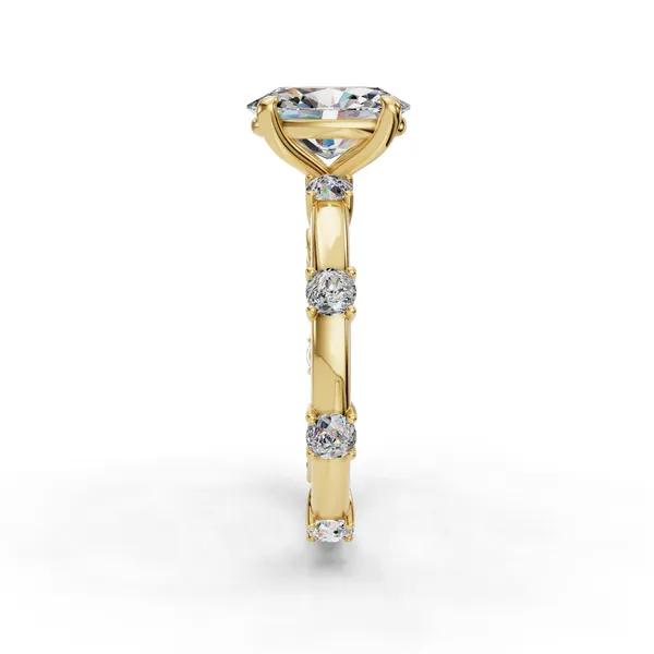 14K Yellow Gold Oval Engagement Ring Setting Image 3 SVS Fine Jewelry Oceanside, NY