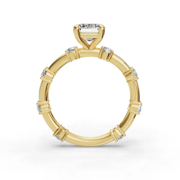 14K Yellow Gold Emerald Engagement Ring Setting Image 2 SVS Fine Jewelry Oceanside, NY