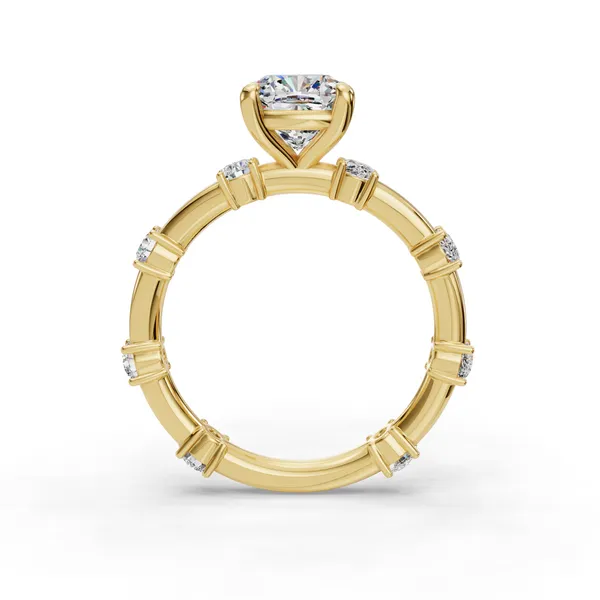 14K Yellow Gold Cushion Engagement Ring Setting Image 2 SVS Fine Jewelry Oceanside, NY