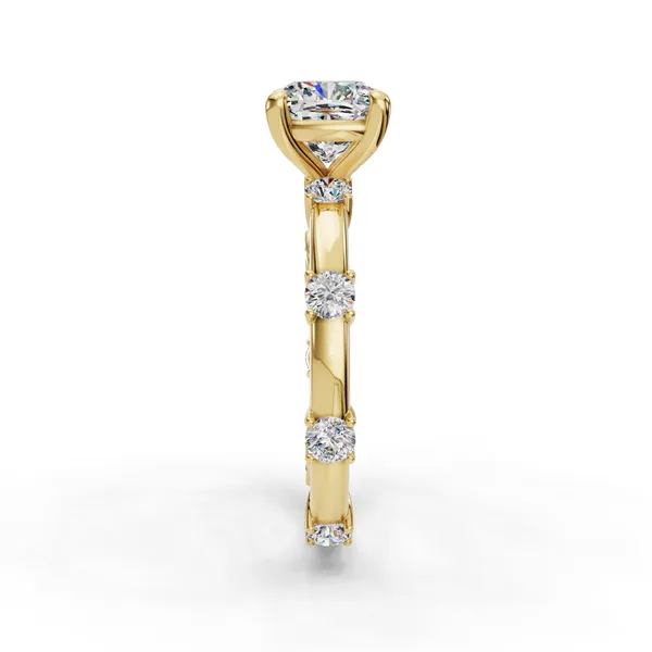 14K Yellow Gold Cushion Engagement Ring Setting Image 3 SVS Fine Jewelry Oceanside, NY