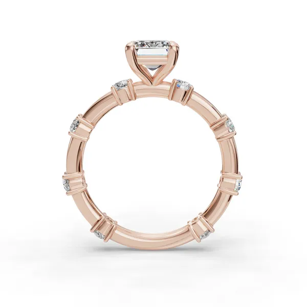 18K Rose Gold Emerald Engagement Ring Setting Image 2 SVS Fine Jewelry Oceanside, NY