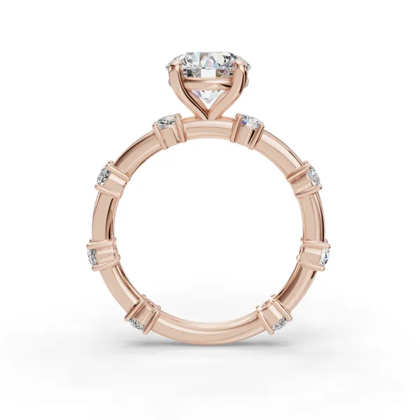 18K Rose Gold Round Engagement Ring Setting Image 2 SVS Fine Jewelry Oceanside, NY
