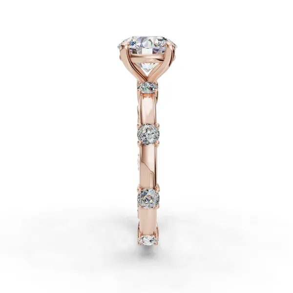 18K Rose Gold Round Engagement Ring Setting Image 3 SVS Fine Jewelry Oceanside, NY
