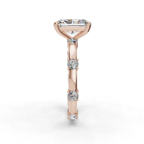 18K Rose Gold Radiant Engagement Ring Setting Image 3 SVS Fine Jewelry Oceanside, NY