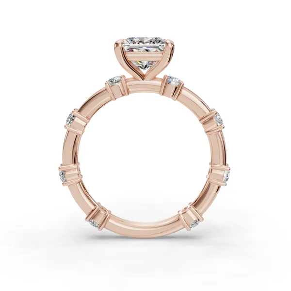 18K Rose Gold Princess Engagement Ring Setting Image 2 SVS Fine Jewelry Oceanside, NY