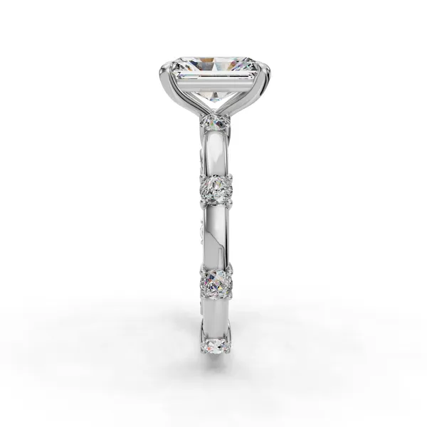 18K White Gold Radiant Engagement Ring Setting Image 3 SVS Fine Jewelry Oceanside, NY
