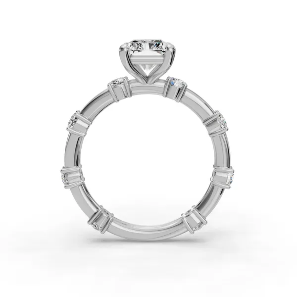 18K White Gold Radiant Engagement Ring Setting Image 2 SVS Fine Jewelry Oceanside, NY
