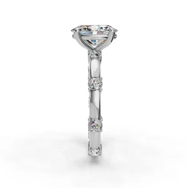 18K White Gold Oval Engagement Ring Setting Image 3 SVS Fine Jewelry Oceanside, NY