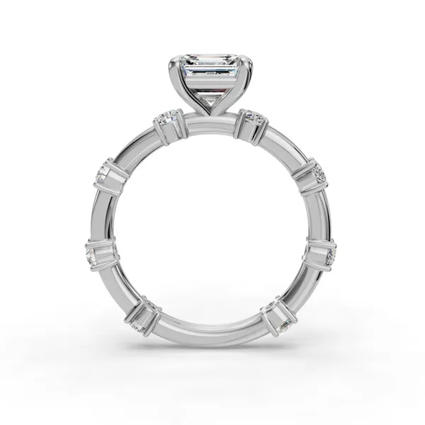 18K White Gold Asscher Engagement Ring Setting Image 2 SVS Fine Jewelry Oceanside, NY