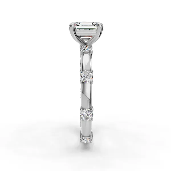 18K White Gold Asscher Engagement Ring Setting Image 3 SVS Fine Jewelry Oceanside, NY