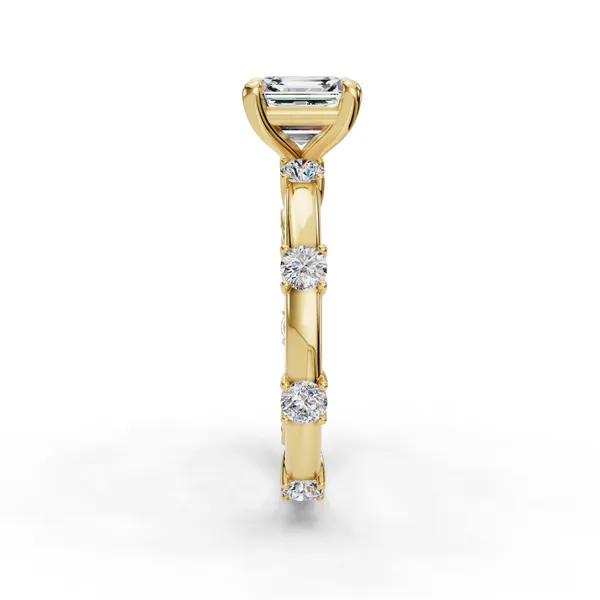 18K Yellow Gold Asscher Engagement Ring Setting Image 3 SVS Fine Jewelry Oceanside, NY