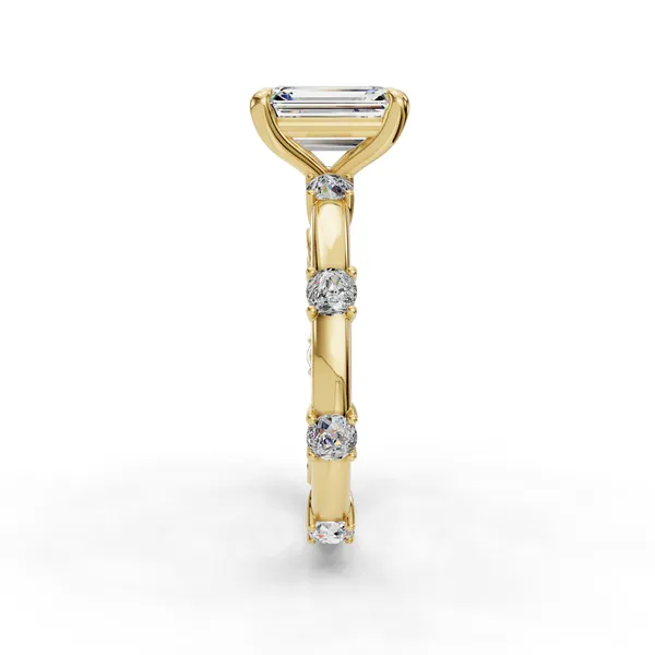 18K Yellow Gold Emerald Engagement Ring Setting Image 3 SVS Fine Jewelry Oceanside, NY