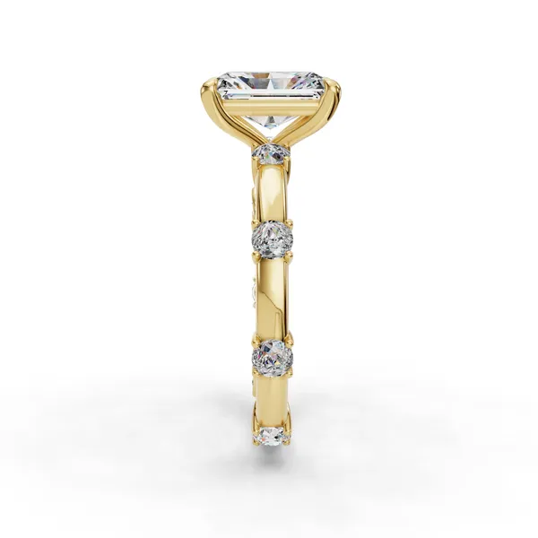 18K Yellow Gold Radiant Engagement Ring Setting Image 3 SVS Fine Jewelry Oceanside, NY