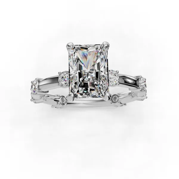 Platinum Radiant Engagement Ring Setting Image 4 SVS Fine Jewelry Oceanside, NY