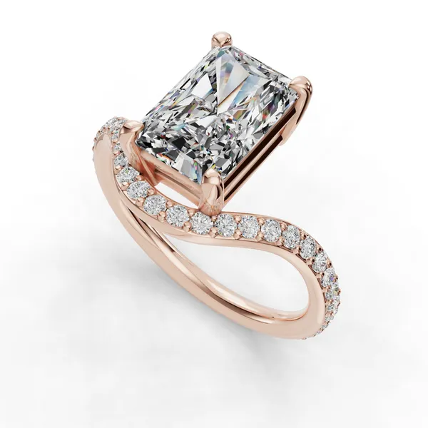 14K Rose Gold Radiant Engagement Ring Setting SVS Fine Jewelry Oceanside, NY