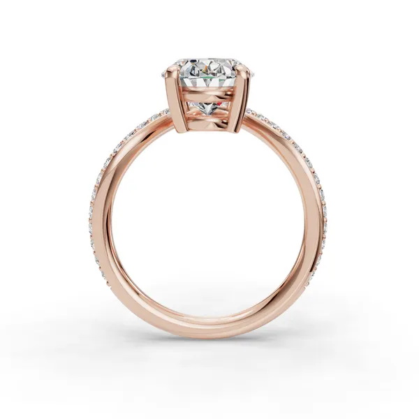 14K Rose Gold Oval Engagement Ring Setting Image 2 SVS Fine Jewelry Oceanside, NY