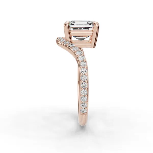 14K Rose Gold Asscher Engagement Ring Setting Image 3 SVS Fine Jewelry Oceanside, NY