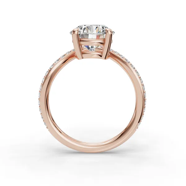 14K Rose Gold Round Engagement Ring Setting Image 2 SVS Fine Jewelry Oceanside, NY