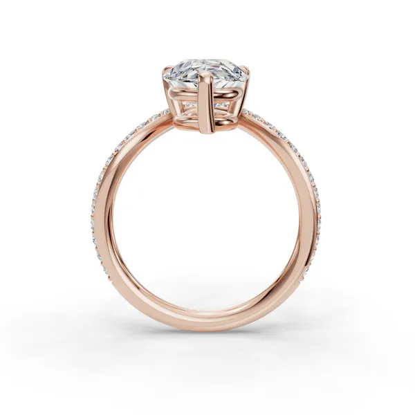 14K Rose Gold Pear Engagement Ring Setting Image 2 SVS Fine Jewelry Oceanside, NY