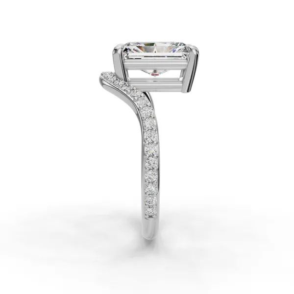 14K White Gold Radiant Engagement Ring Setting Image 3 SVS Fine Jewelry Oceanside, NY