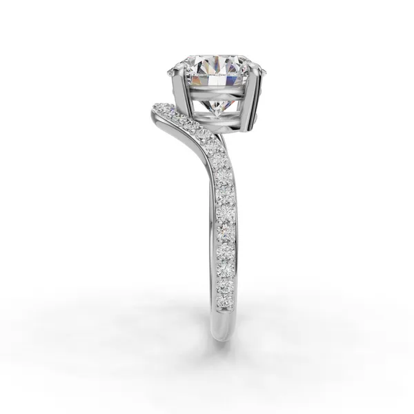 14K White Gold Round Engagement Ring Setting Image 3 SVS Fine Jewelry Oceanside, NY