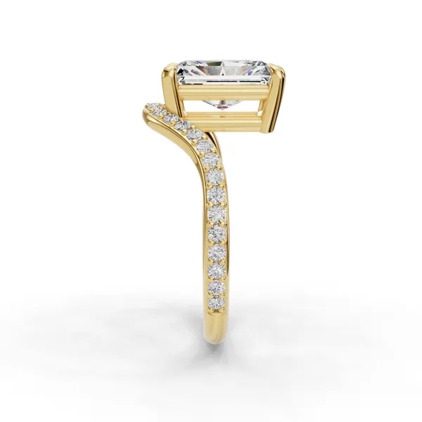 14K Yellow Gold Radiant Engagement Ring Setting Image 3 SVS Fine Jewelry Oceanside, NY